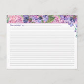 Pink Hydrangea Floral Blackberry Memory Story Kaar Briefkaart (Achterkant)