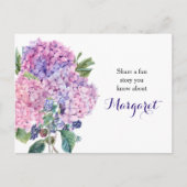 Pink Hydrangea Floral Blackberry Memory Story Kaar Briefkaart (Voorkant)