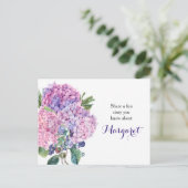 Pink Hydrangea Floral Blackberry Memory Story Kaar Briefkaart (Staand voorkant)