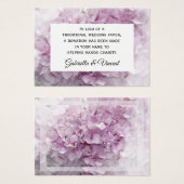Pink Hydrangea Flower Wedding Charity Favor Kaart (Voorkant /achterkant)