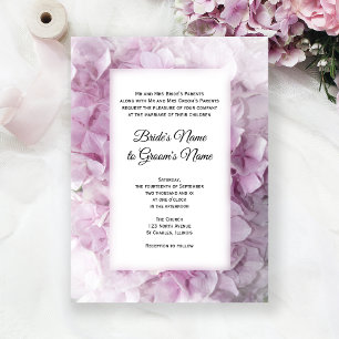 Pink Hydrangea Flower Wedding Kaart