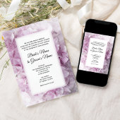Pink Hydrangea Flower Wedding Kaart