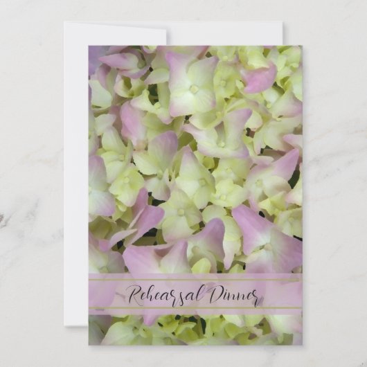Pink Hydrangea Flower Wedding Rehearsal Dinner Kaart (Voorkant)