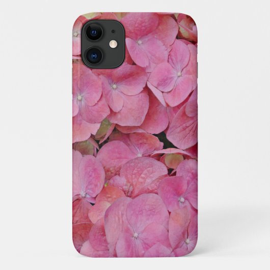 Pink Hydrangea Flowers Art Phone Case (Achterkant)