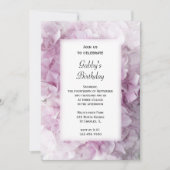 Pink Hydrangea Flowers Birthday Party Kaart (Voorkant)