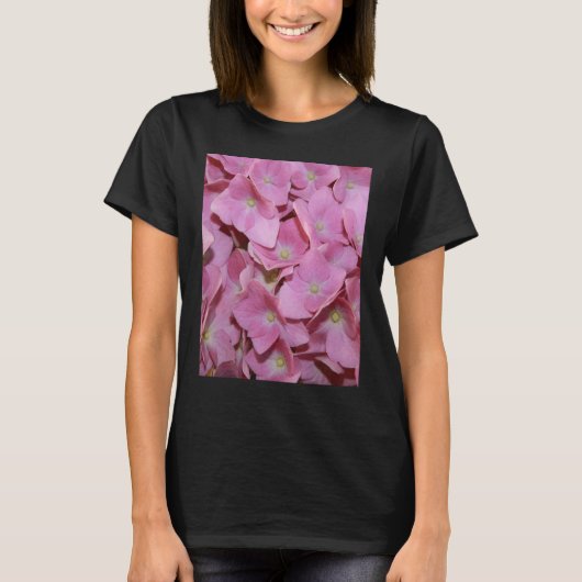 Pink Hydrangea Flowers Close Foto T-shirt (Voorkant)