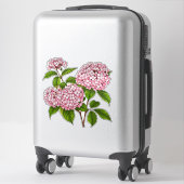 Pink Hydrangea Flowers in Full Bloom Sticker (Koffer)