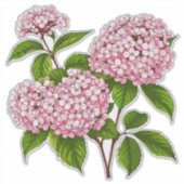 Pink Hydrangea Flowers in Full Bloom Sticker (Voorkant)