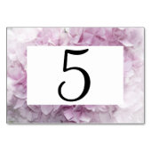 Pink Hydrangea Flowers Table Numbers Kaart (Voorkant)