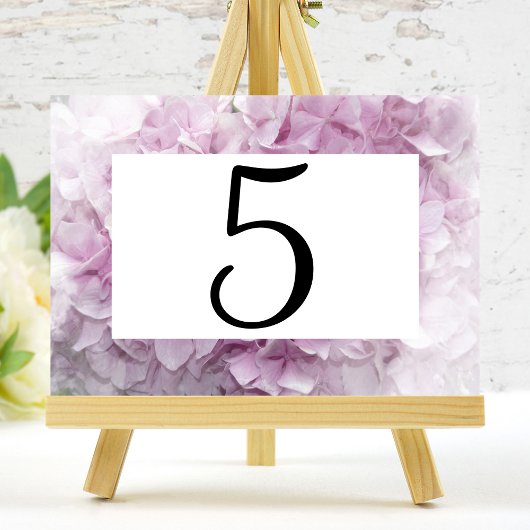 Pink Hydrangea Flowers Table Numbers Kaart