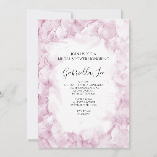 Pink Hydrangea Flowers Waterverf Vrijgezellenfeest Kaart (Voorkant)