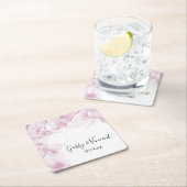 Pink Hydrangea Flowers Waterverf Weddenschap Kartonnen Onderzetters (Insitu)