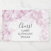 Pink Hydrangea Flowers Waterverf Weddenschap Sparkling Wijnetiket (Enkel label)