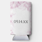 Pink Hydrangea Flowers Waterverf Wedding Favor Seltzer Blikjeskoeler (Achterkant)