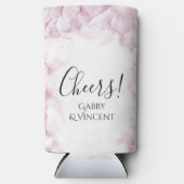 Pink Hydrangea Flowers Waterverf Wedding Favor Seltzer Blikjeskoeler (Voorkant)