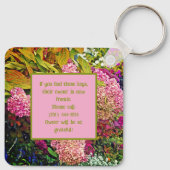 PINK HYDRANGEA GARDEN / terug naar eigenaar indien Sleutelhanger (Achterkant)