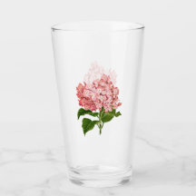 Pink Hydrangea Glass