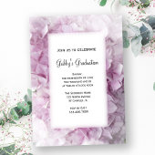 Pink Hydrangea Gradua Party Invitation Kaart