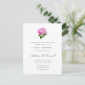 Pink Hydrangea Grandmillennial Baby shower Briefkaart (Staand voorkant)