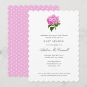 Pink Hydrangea Grandmillennial Baby shower Kaart (Voorkant / Achterkant)
