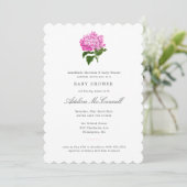 Pink Hydrangea Grandmillennial Baby shower Kaart (Staand voorkant)