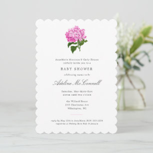 Pink Hydrangea Grandmillennial Baby shower Kaart