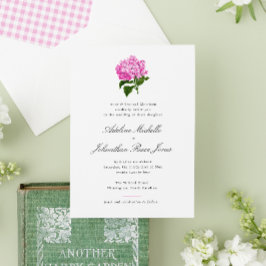 Pink Hydrangea Grandmillennial Wedding Kaart