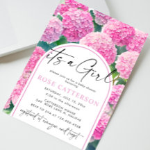 Pink Hydrangea Het is een meisje Baby shower