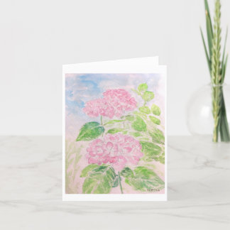 Pink hydrangea kaart