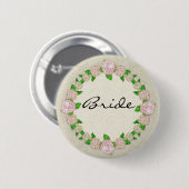 Pink Hydrangea Lace Floral Formal Elegant Weddings Ronde Button 5,7 Cm (Voorkant /achterkant)