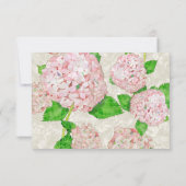 Pink Hydrangea Lace Floral Formal Elegant Weddings RSVP Kaartje (Achterkant)