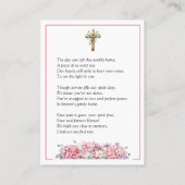 Pink Hydrangea Memorial Photo Prayer Card Visitekaartje (Achterkant)