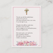 Pink Hydrangea Memorial Photo Prayer Card Visitekaartje (Achterkant)