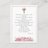 Pink Hydrangea Memorial Photo Psalm 23 Prayer Card Visitekaartje (Achterkant)
