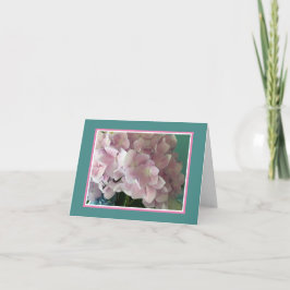 Pink Hydrangea Note Card Kaart