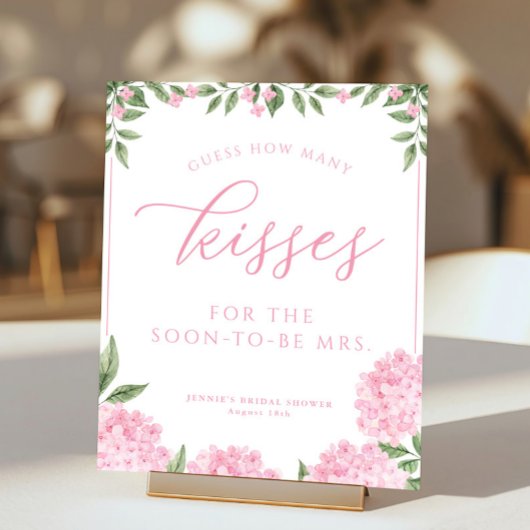Pink Hydrangea raden hoeveel kisses douche spel Poster