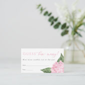 Pink Hydrangea raden hoeveel Shower Game Kaart (Staand voorkant)