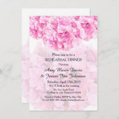 Pink hydrangea repetitief diner nodigt hydrangea u kaart (Voorkant / Achterkant)