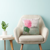 Pink Hydrangea Romantic French Accent Pillow Kussen (Stoel)
