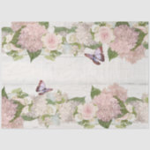 Pink Hydrangea Roos Butterfly Flower Florence Scri Tissuepapier (Voorkant)