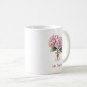 Pink Hydrangea Spring Flower Floral Custom Name Koffiemok (Voorkant rechts)