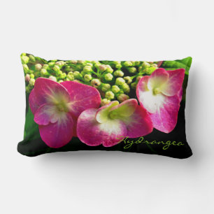 Pink Hydrangea Triplets Lumbar Pillow Kussen