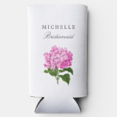 Pink Hydrangea Vrijgezellenfeest Party Seltzer Seltzer Blikjeskoeler (Voorkant)