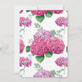 Pink Hydrangea Watercolor Flowers Elegant Wedding Kaart (Achterkant)