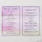 Pink hydrangea waterverf bruiloft gevouwen program (Achterkant)