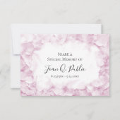 Pink Hydrangea Waterverf Deel een Geheugenbegrafen Notitiekaartje (Voorkant)