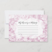 Pink Hydrangea Waterverf Deel een Geheugenbegrafen Notitiekaartje (Achterkant)