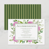 Pink Hydrangea Wedding Informatiekaartje (Voorkant / Achterkant)