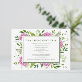 Pink Hydrangea Wedding Informatiekaartje (Staand voorkant)