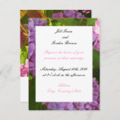 Pink Hydrangea Wedding Invitation Kaart (Voorkant / Achterkant)